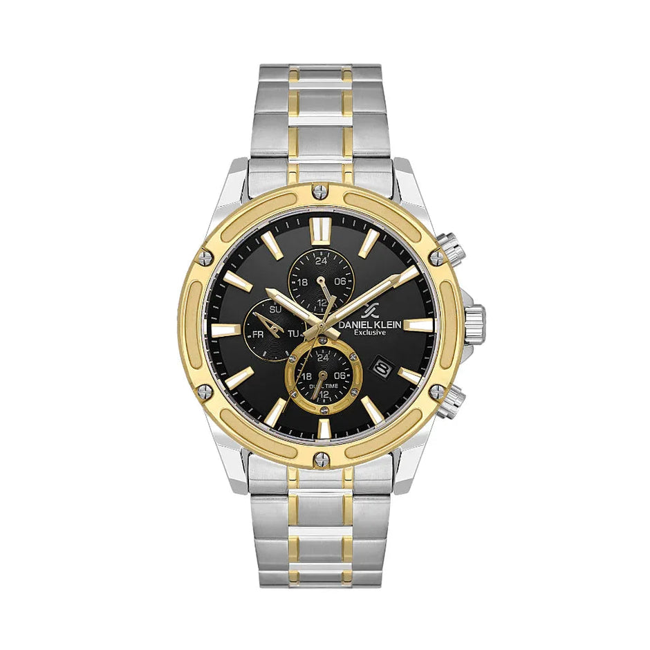 Daniel Klein Exclusive Silver and Gold Stainless Steel Watch for Men DK.1.14225-4 - Daniel Klein Saudi Arabia