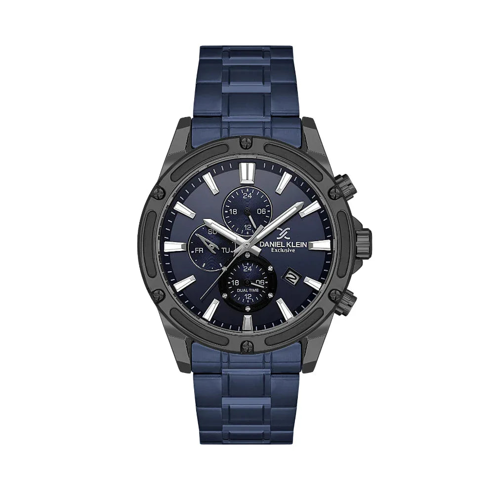 Daniel Klein Exclusive Blue Stainless Steel Watch for Men DK.1.14225-5 - Daniel Klein Saudi Arabia