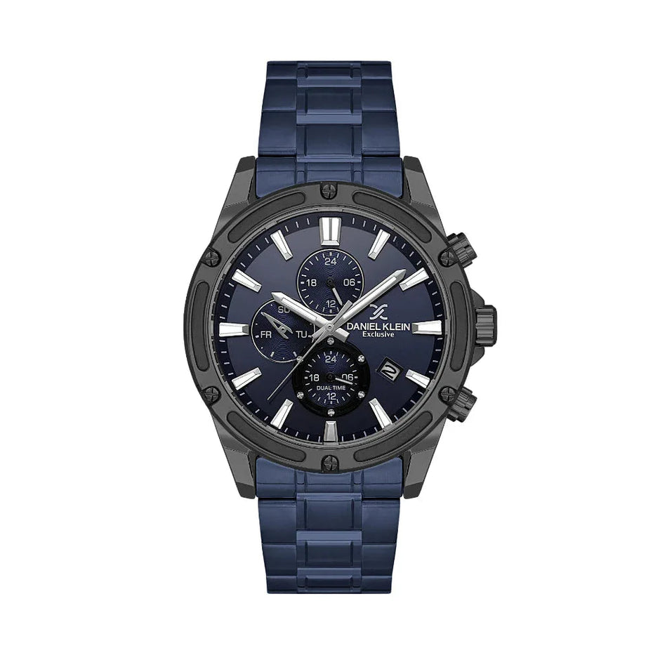 Daniel Klein Exclusive Blue Stainless Steel Watch for Men DK.1.14225-5 - Daniel Klein Saudi Arabia
