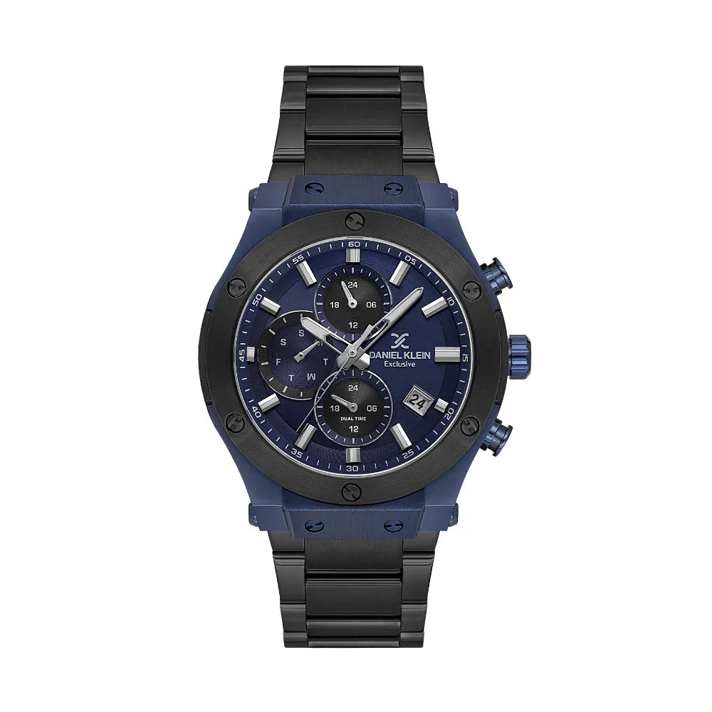 Daniel Klein Exclusive Black Stainless Steel Watch for Men DK.1.14227-5 - Daniel Klein Saudi Arabia