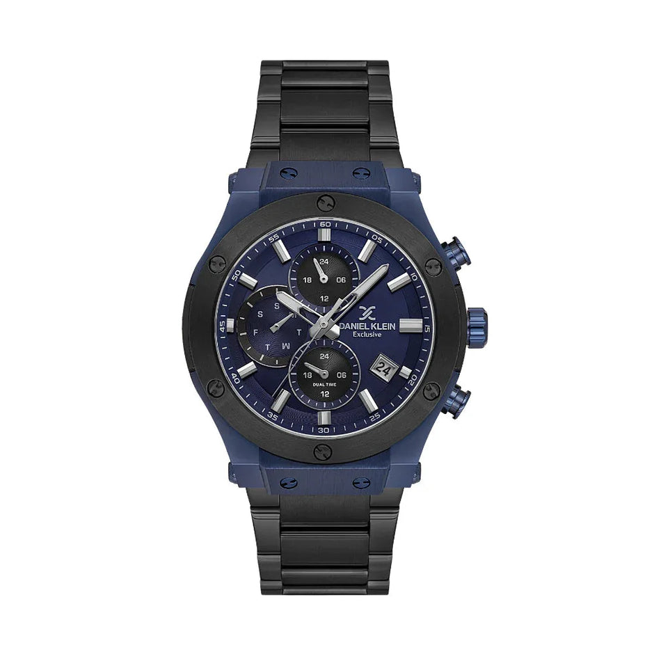 Daniel Klein Exclusive Black Stainless Steel Watch for Men DK.1.14227-5 - Daniel Klein Saudi Arabia