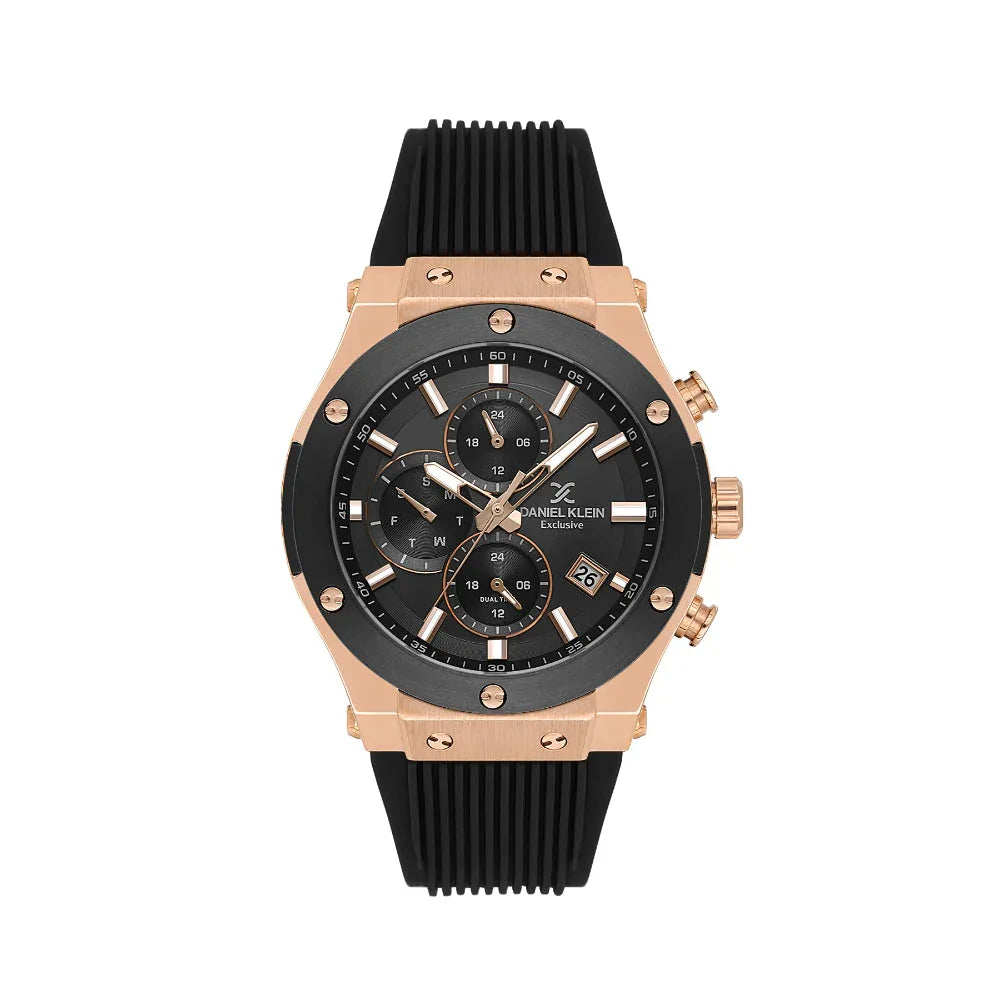 Daniel Klein Exclusive Black Silicone Band Watch for Men DK.1.14228-4 - Daniel Klein Saudi Arabia