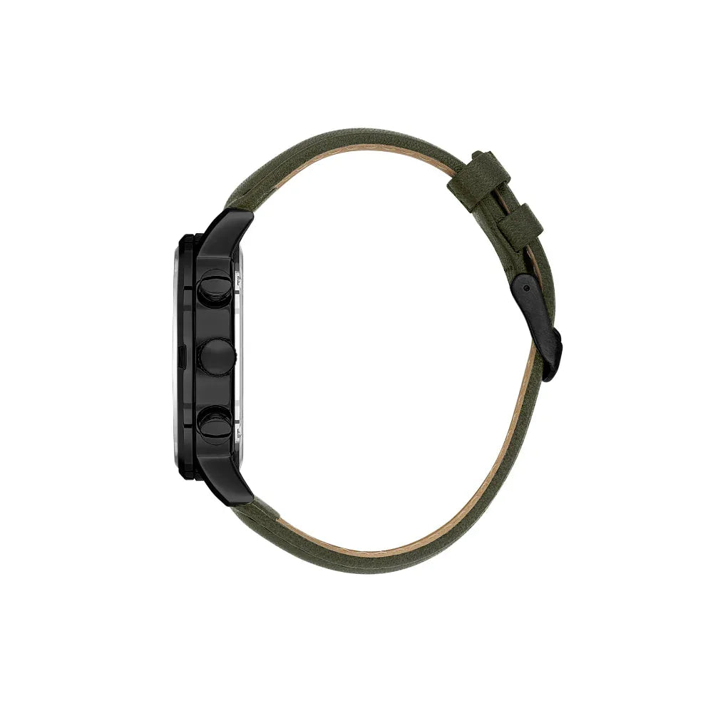 Daniel Klein Exclusive Dark Green Leather Watch for Men DK.1.14229-5 - Daniel Klein Saudi Arabia
