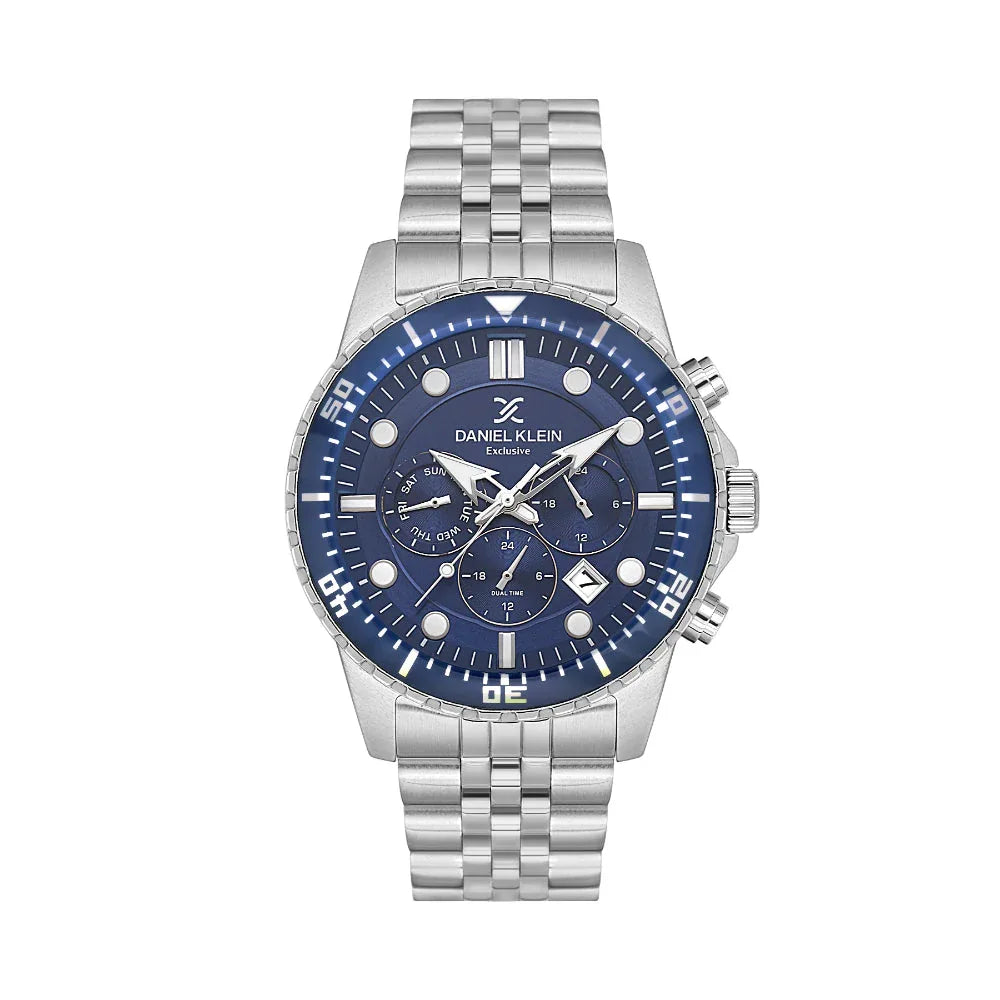 Daniel Klein Exclusive Silver Stainless Steel Watch for Men DK.1.14233-2 - Daniel Klein Saudi Arabia