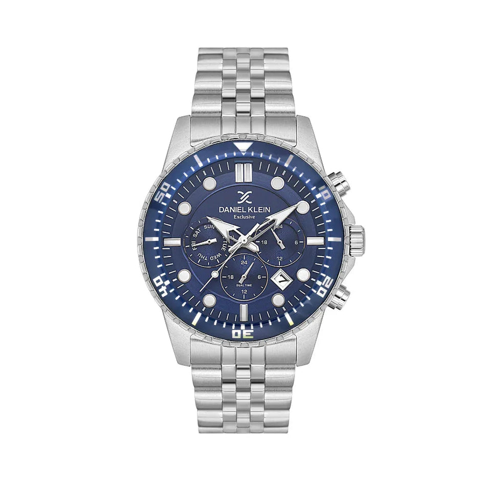Daniel Klein Exclusive Silver Stainless Steel Watch for Men DK.1.14233-2 - Daniel Klein Saudi Arabia