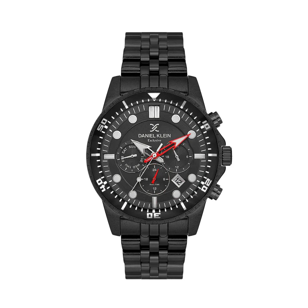 Daniel Klein Exclusive Black Stainless Steel Watch for Men DK.1.14233-4 - Daniel Klein Saudi Arabia