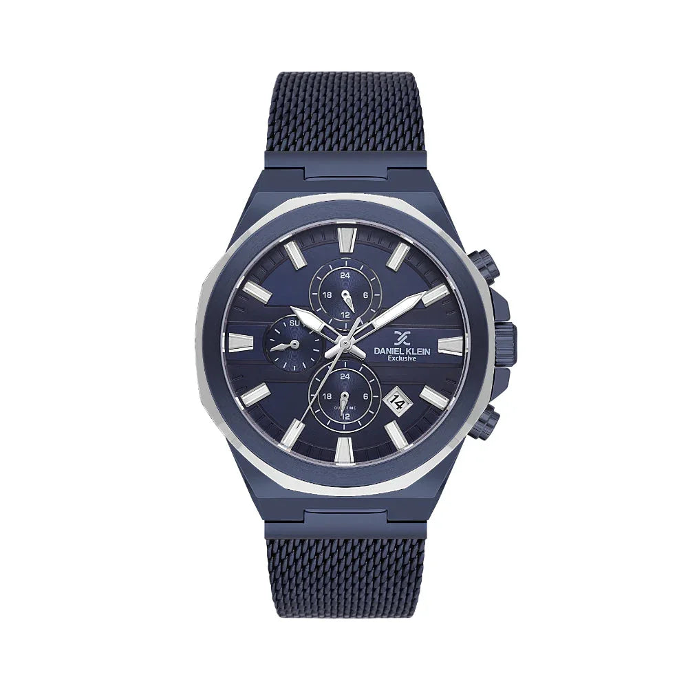 Daniel Klein Exclusive Dark Blue Mesh Band Watch for Men DK.1.14234-4 - Daniel Klein Saudi Arabia