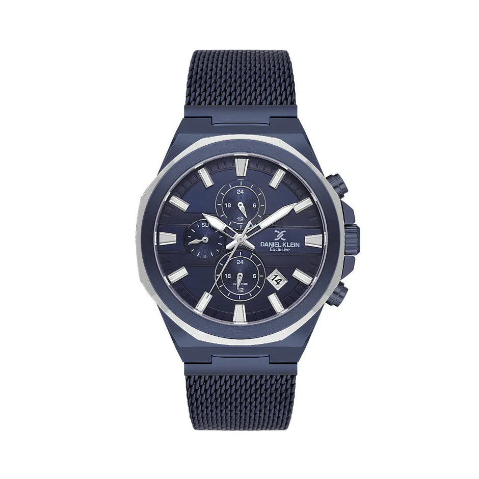 Daniel Klein Exclusive Dark Blue Mesh Band Watch for Men DK.1.14234-4 - Daniel Klein Saudi Arabia