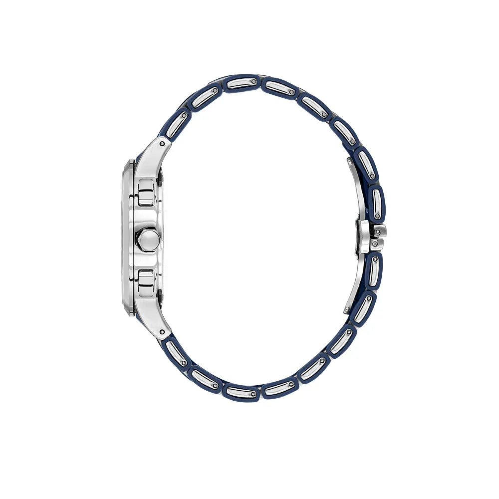 Daniel Klein Exclusive Blue and Silver Stainless Steel and Silicone Watch for Men DK.1.14235-2 - Daniel Klein Saudi Arabia