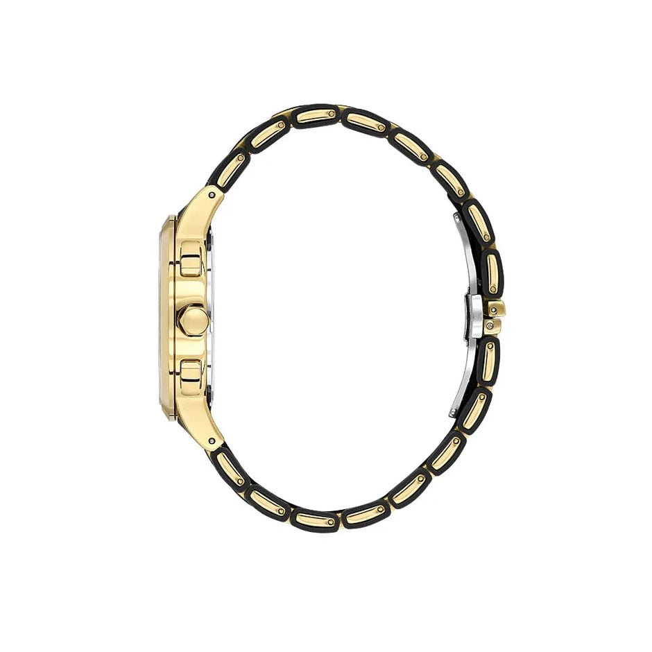 Daniel Klein Exclusive Black and Gold Stainless Steel and Silicone Watch for Men DK.1.14235-3 - Daniel Klein Saudi Arabia