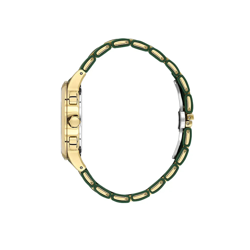 Daniel Klein Exclusive Dark Green and Gold Stainless Steel and Silicone Watch for Men DK.1.14235-4 - Daniel Klein Saudi Arabia