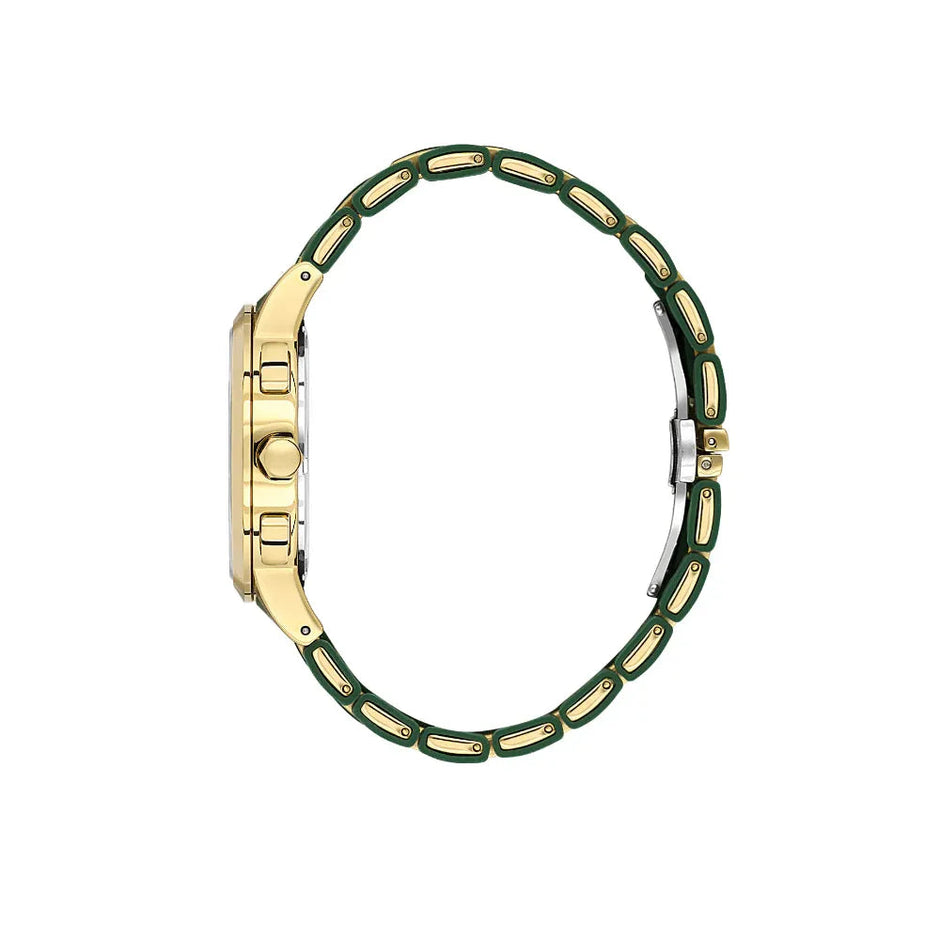 Daniel Klein Exclusive Dark Green and Gold Stainless Steel and Silicone Watch for Men DK.1.14235-4 - Daniel Klein Saudi Arabia