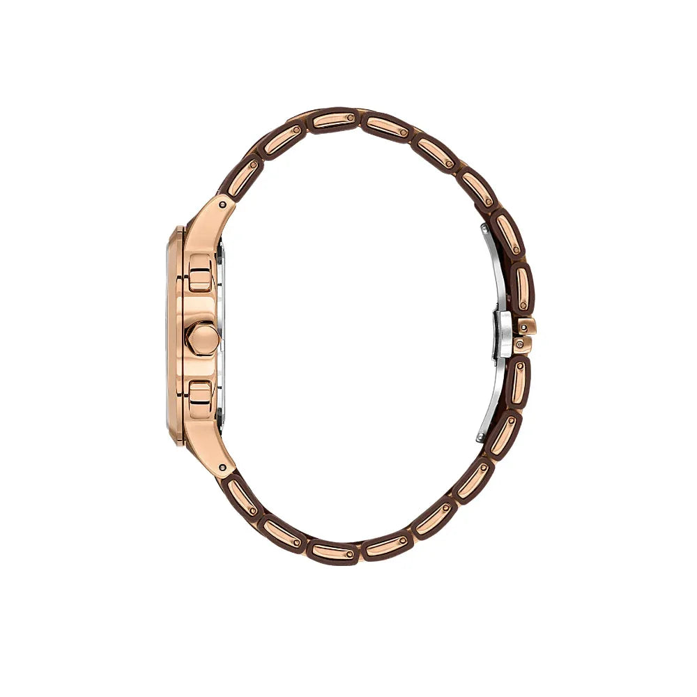 Daniel Klein Exclusive Dark Brown and Rose Gold Stainless Steel and Silicone Watch for Men DK.1.14235-5 - Daniel Klein Saudi Arabia