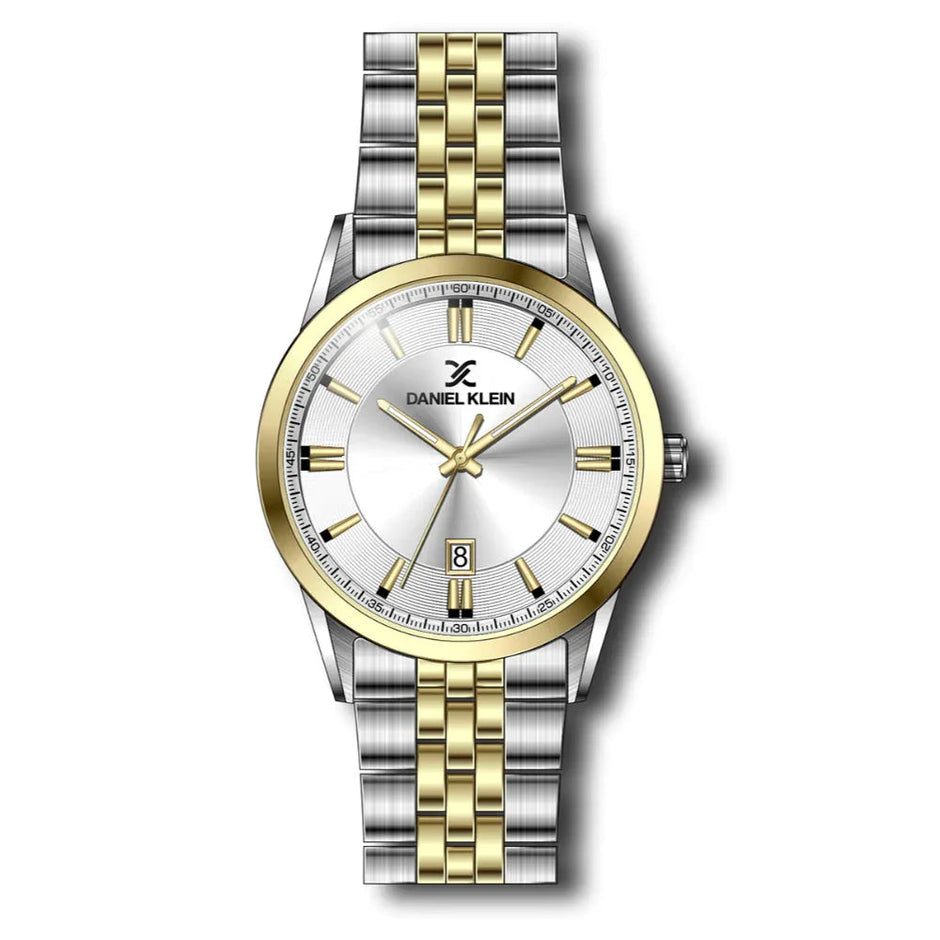 Daniel Klein Steely Silver and Gold Stainless Steel Watch for Men DK.1.14265-5 - Daniel Klein Saudi Arabia