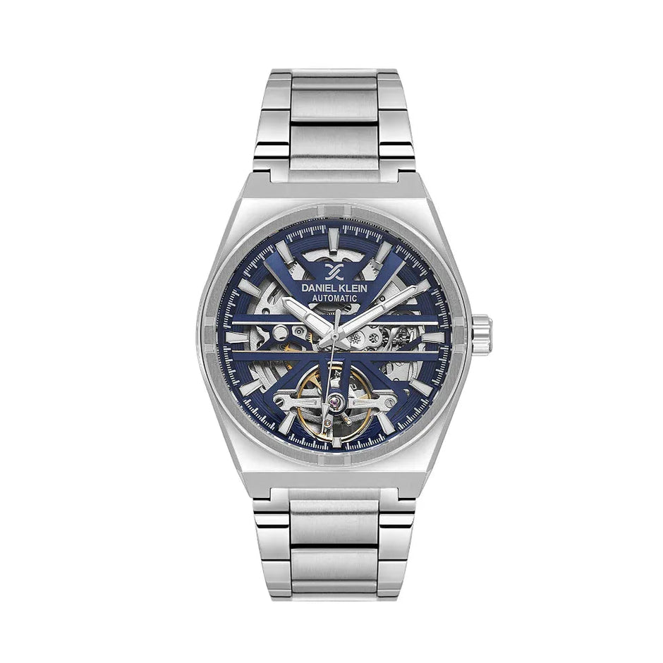 Daniel Klein Skeleton Silver Stainless Steel Watch for Men DK.1.14268-4 - Daniel Klein Saudi Arabia