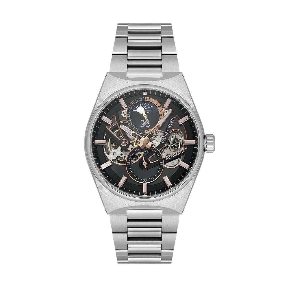 Daniel Klein Skeleton Silver Stainless Steel Watch for Men DK.1.14269-3 - Daniel Klein Saudi Arabia
