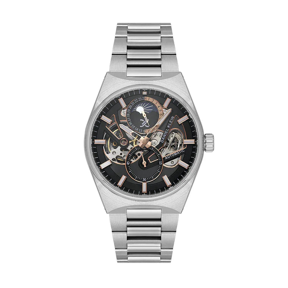 Daniel Klein Skeleton Silver Stainless Steel Watch for Men DK.1.14269-3 - Daniel Klein Saudi Arabia