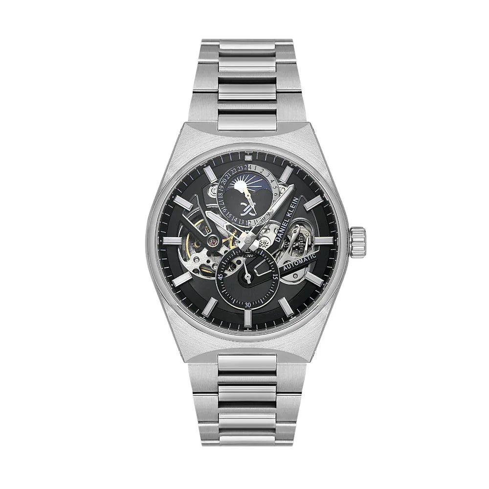 Daniel Klein Skeleton Silver Stainless Steel Watch for Men DK.1.14269-4 - Daniel Klein Saudi Arabia