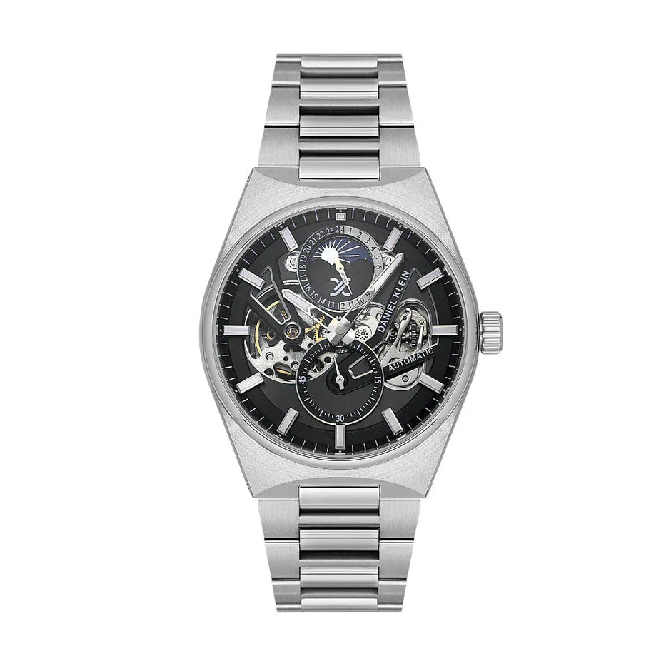 Daniel Klein Skeleton Silver Stainless Steel Watch for Men DK.1.14269-4 - Daniel Klein Saudi Arabia