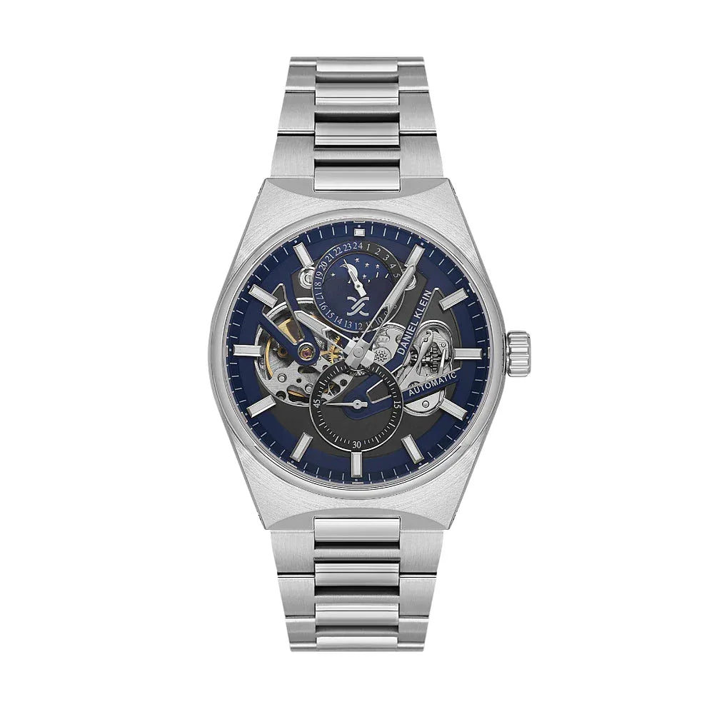 Daniel Klein Skeleton Silver Stainless Steel Watch for Men DK.1.14269-5 - Daniel Klein Saudi Arabia