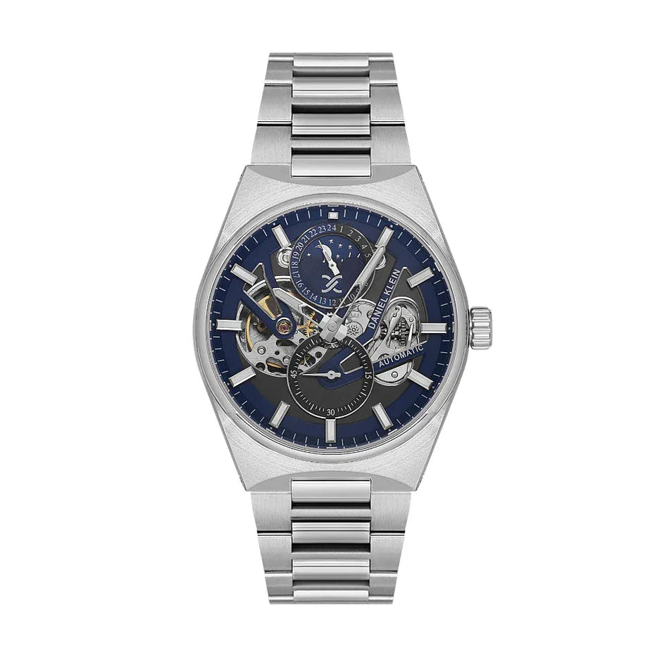 Daniel Klein Skeleton Silver Stainless Steel Watch for Men DK.1.14269-5 - Daniel Klein Saudi Arabia
