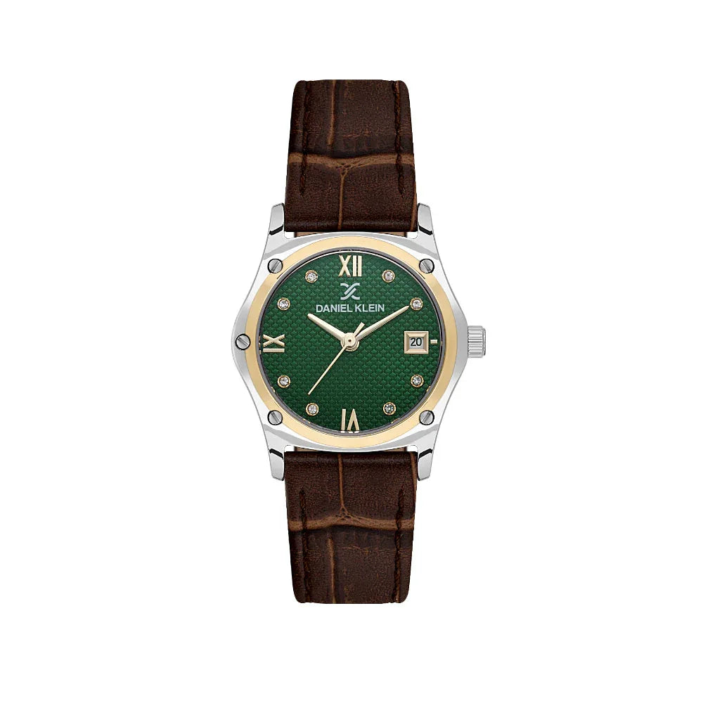Daniel Klein Premium Dark Brown Leather Watch for Women DK.1.14270-4 - Daniel Klein Saudi Arabia
