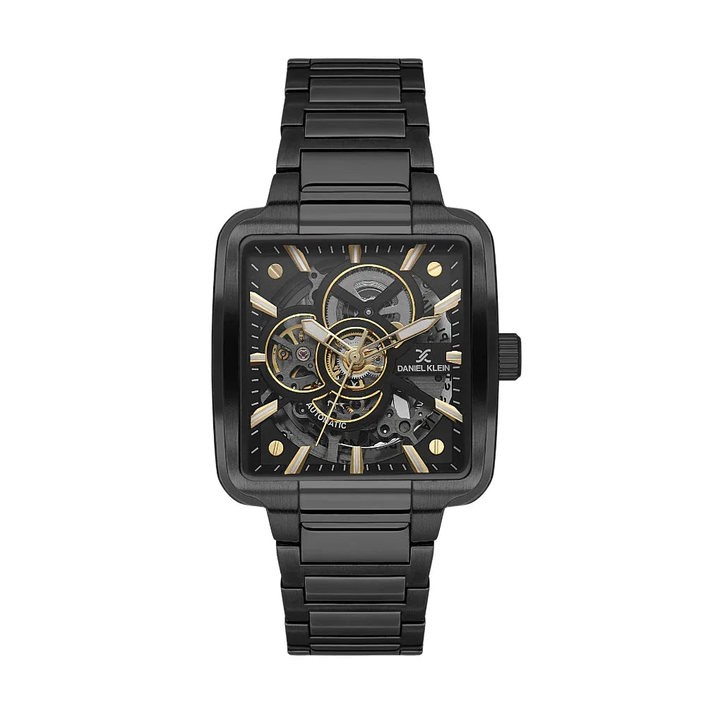 Daniel Klein Skeleton Black Stainless Steel Watch for Men DK.1.14279-5 - Daniel Klein Saudi Arabia