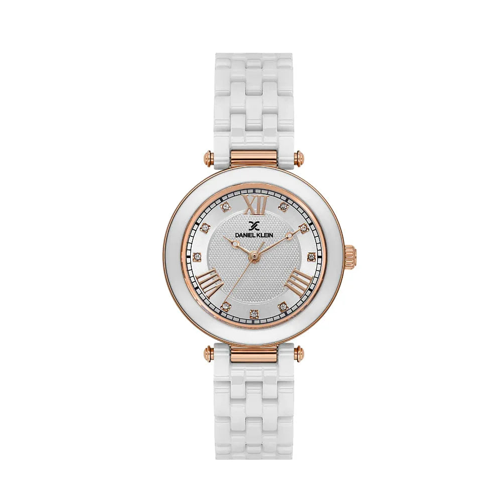Daniel Klein Premium White Ceramic Band Watch for Women DK.1.14282-1 - Daniel Klein Saudi Arabia