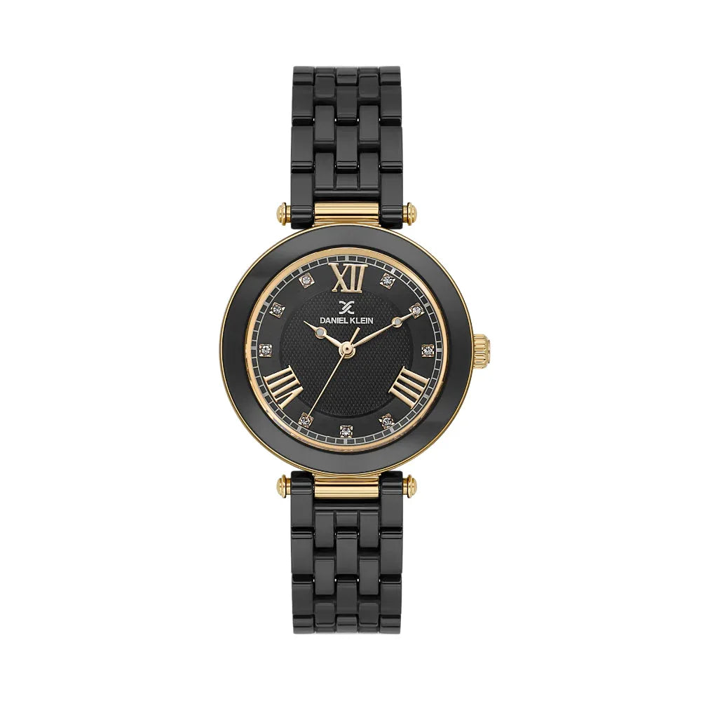Daniel Klein Premium Black Ceramic Band Watch for Women DK.1.14282-3 - Daniel Klein Saudi Arabia