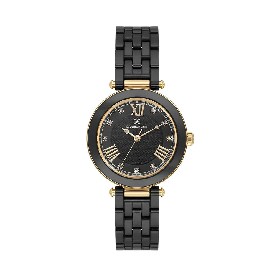 Daniel Klein Premium Black Ceramic Band Watch for Women DK.1.14282-3 - Daniel Klein Saudi Arabia