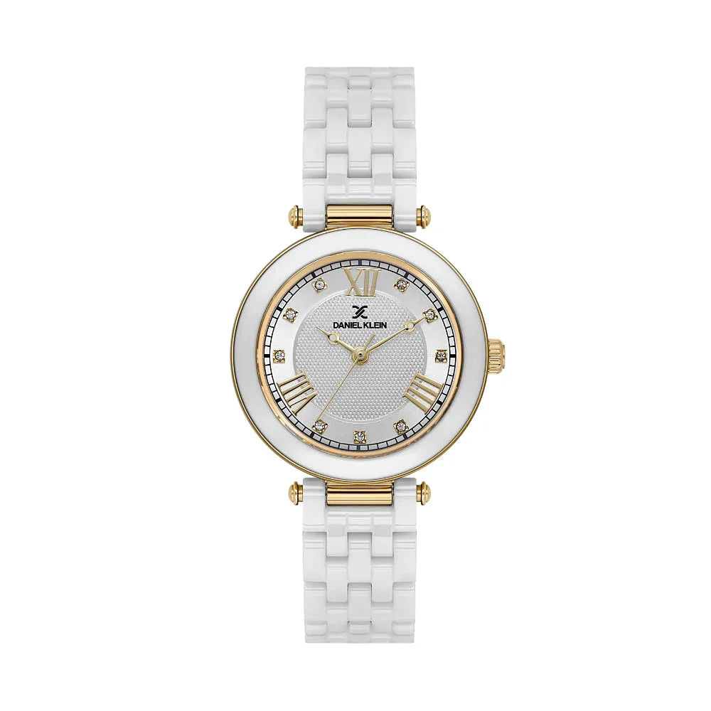 Daniel Klein Premium White Ceramic Band Watch for Women DK.1.14282-4 - Daniel Klein Saudi Arabia