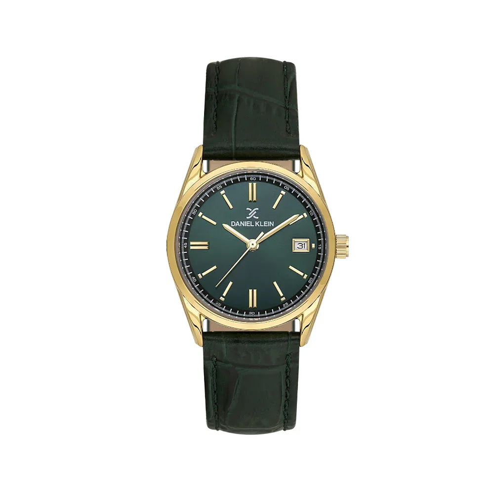 Daniel Klein Premium Dark Green Leather Watch for Women DK.6.14135-3 - Daniel Klein Saudi Arabia