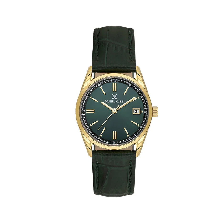 Daniel Klein Premium Dark Green Leather Watch for Women DK.6.14135-3 - Daniel Klein Saudi Arabia