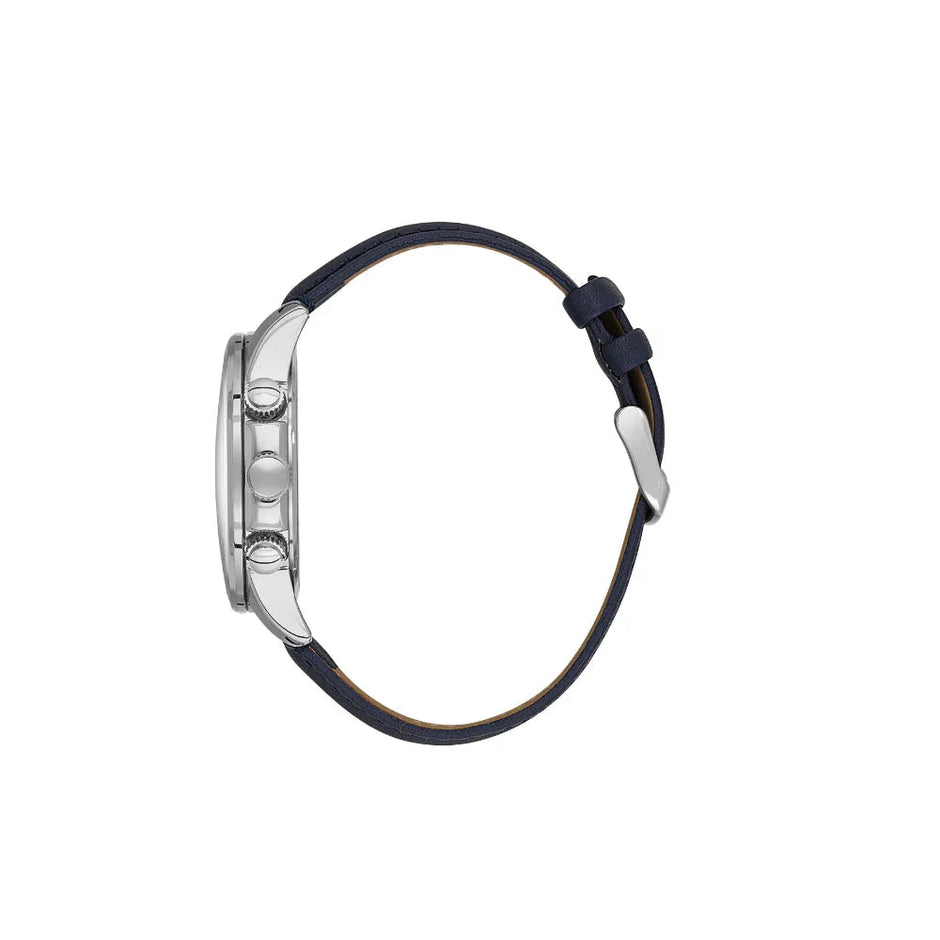Daniel Klein Exclusive Dark Blue Leather Watch for Men DK.6.14231-3 - Daniel Klein Saudi Arabia