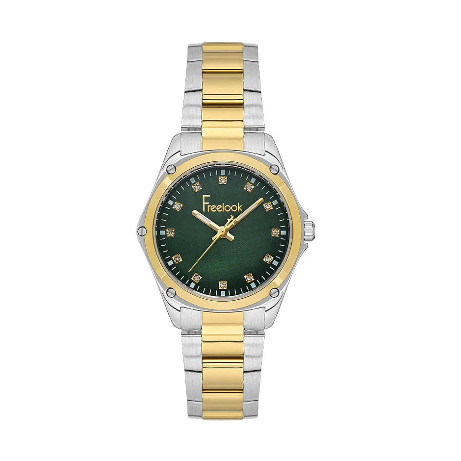 Freelook Jolie Silver and Gold Stainless Steel Watch for Women FL.1.10437-4 - Daniel Klein Saudi Arabia