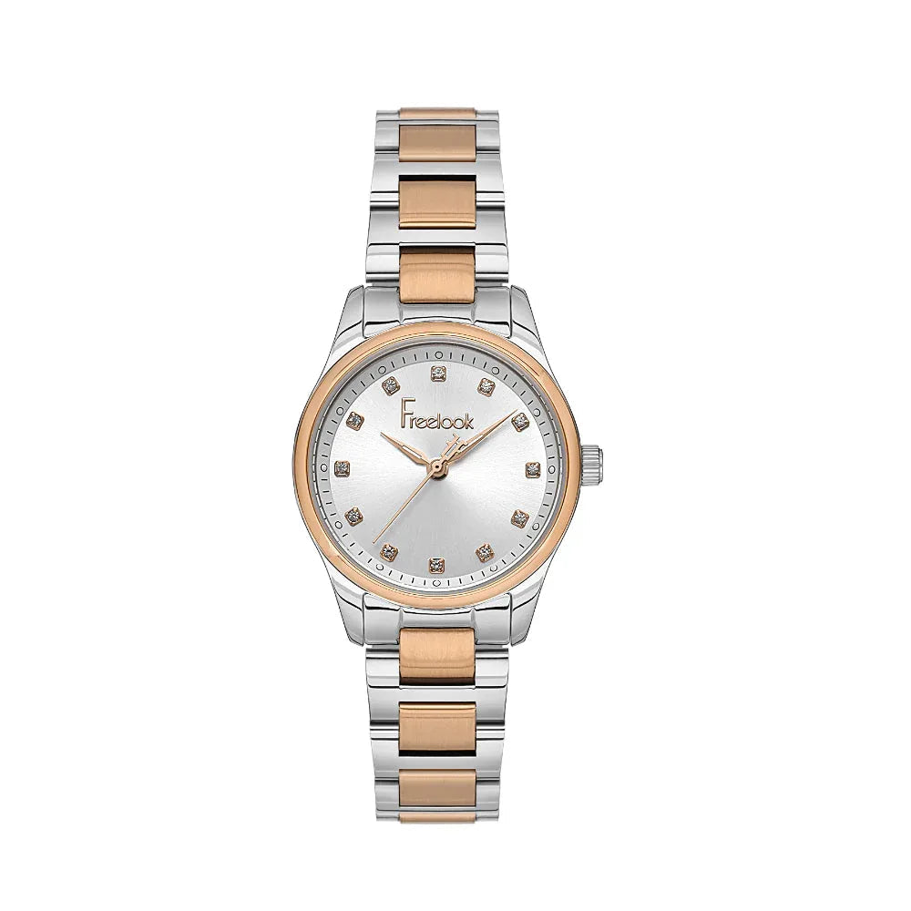 Freelook Naturelle Silver and Rose Gold Stainless Steel Watch for Women FL.1.10444-7 - Daniel Klein Saudi Arabia