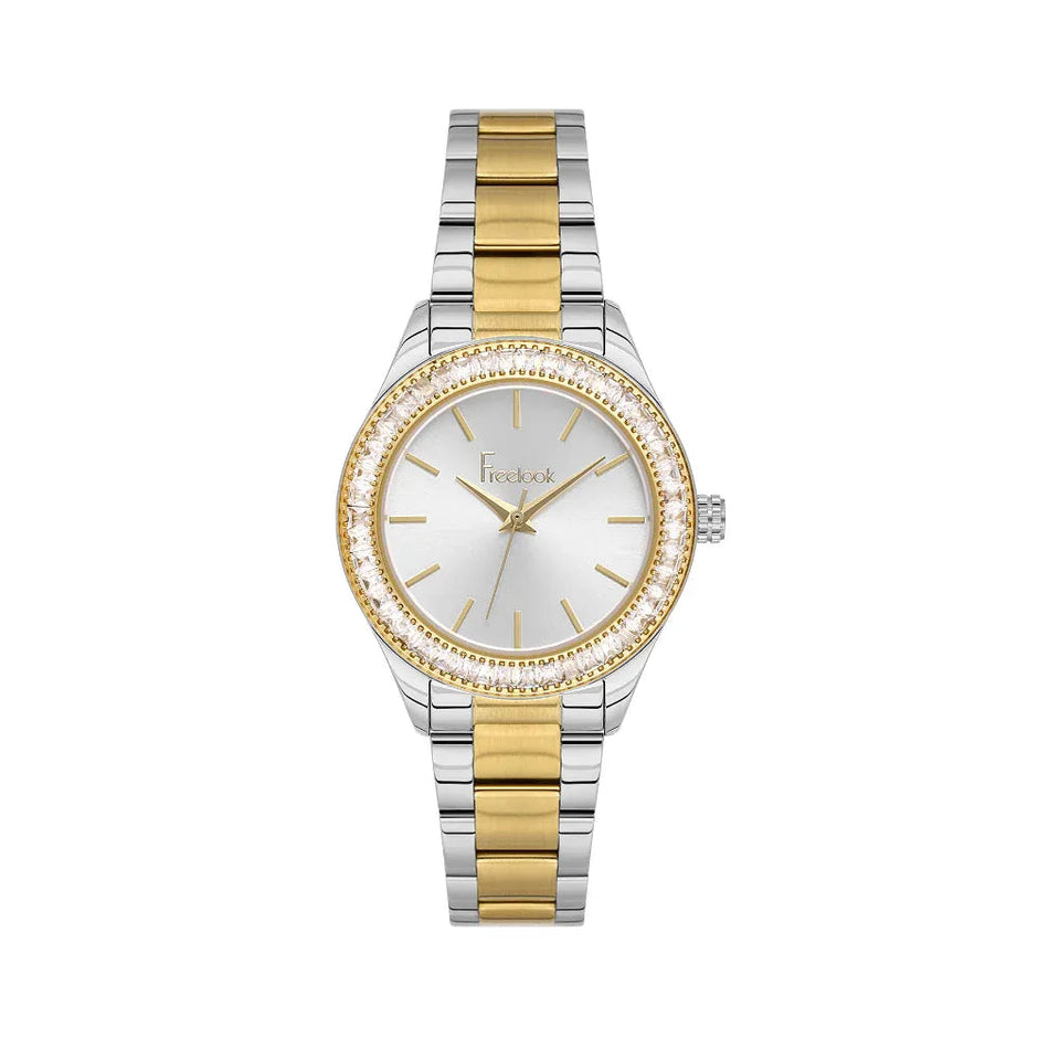 Freelook Lumiere Silver and Gold Stainless Steel Watch for Women FL.1.10519-6 - Daniel Klein Saudi Arabia
