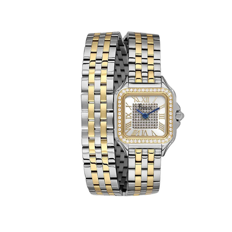 Freelook Lumiere Silver and Gold Stainless Steel Watch for Women FL.1.10524-4 - Daniel Klein Saudi Arabia