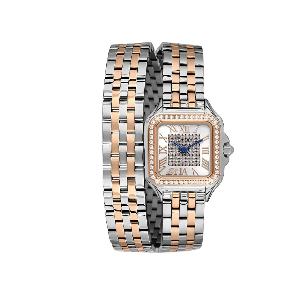 Freelook Lumiere Silver and Rose Gold Stainless Steel Watch for Women FL.1.10524-6 - Daniel Klein Saudi Arabia