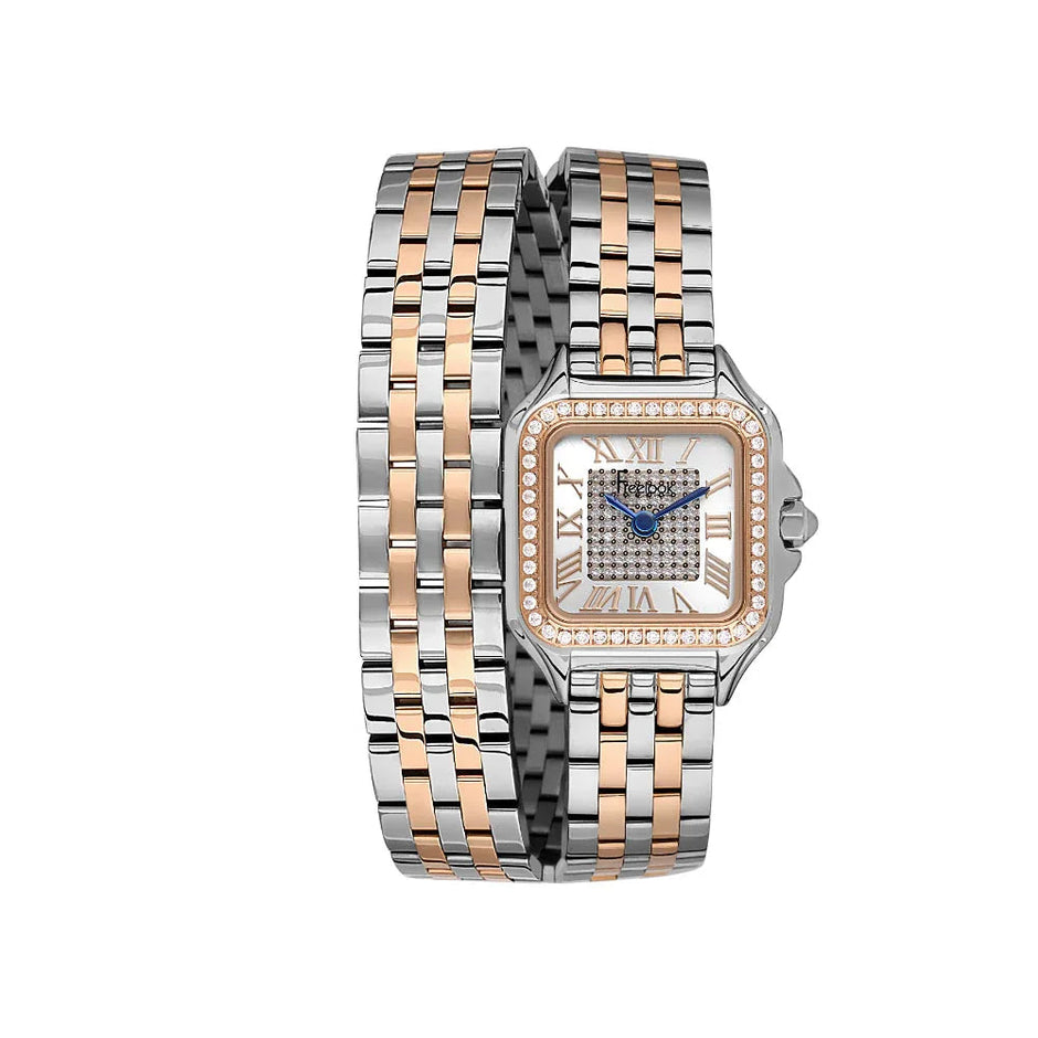 Freelook Lumiere Silver and Rose Gold Stainless Steel Watch for Women FL.1.10524-6 - Daniel Klein Saudi Arabia