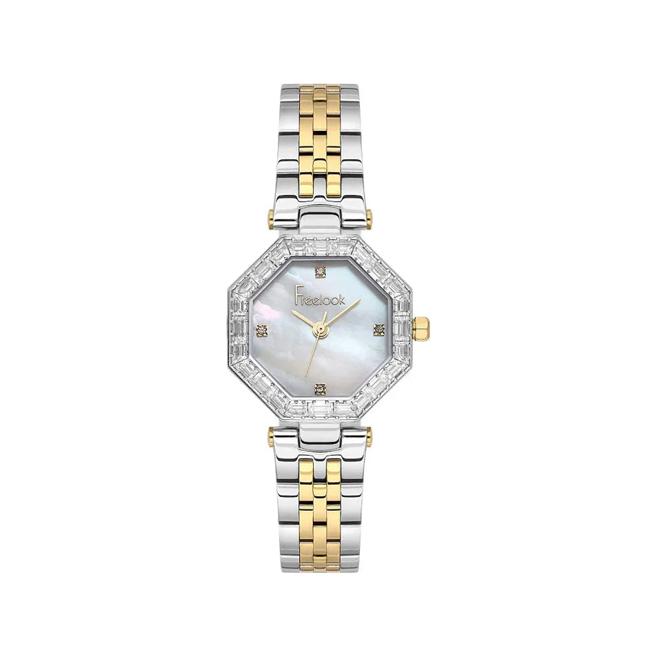 Freelook Lumiere Silver and Gold Stainless Steel Watch for Women FL.1.10529-4 - Daniel Klein Saudi Arabia