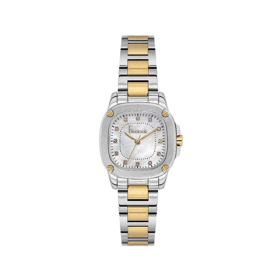 Freelook Jolie Silver and Gold Stainless Steel Watch for Women FL.1.10531-4 - Daniel Klein Saudi Arabia