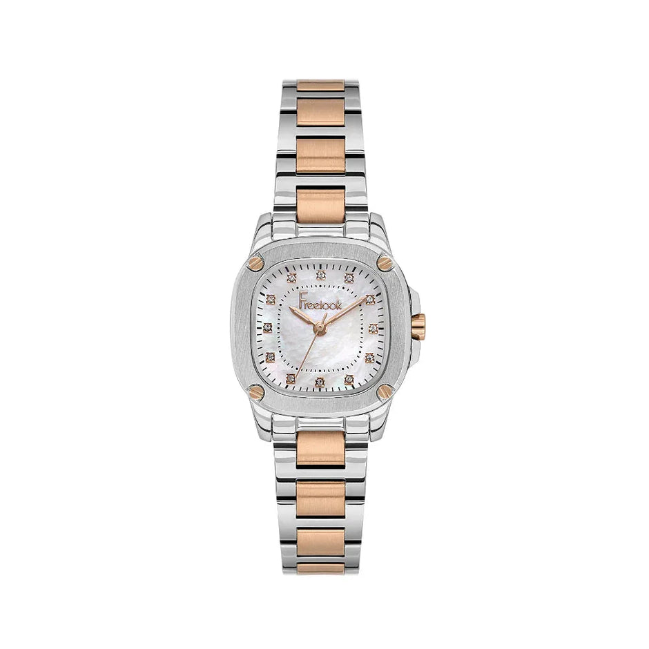 Freelook Jolie Silver and Rose Gold Stainless Steel Watch for Women FL.1.10531-5 - Daniel Klein Saudi Arabia