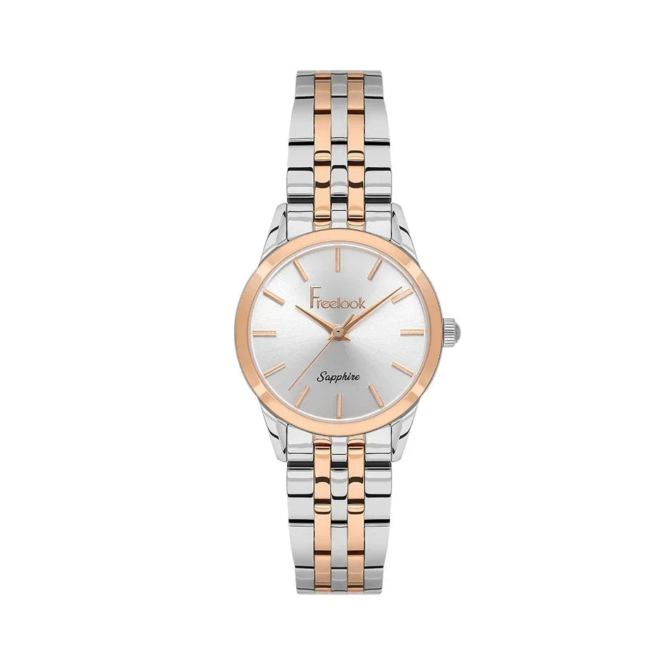 Freelook Naturelle Silver and Rose Gold Stainless Steel Watch for Women FL.1.10533-6 - Daniel Klein Saudi Arabia