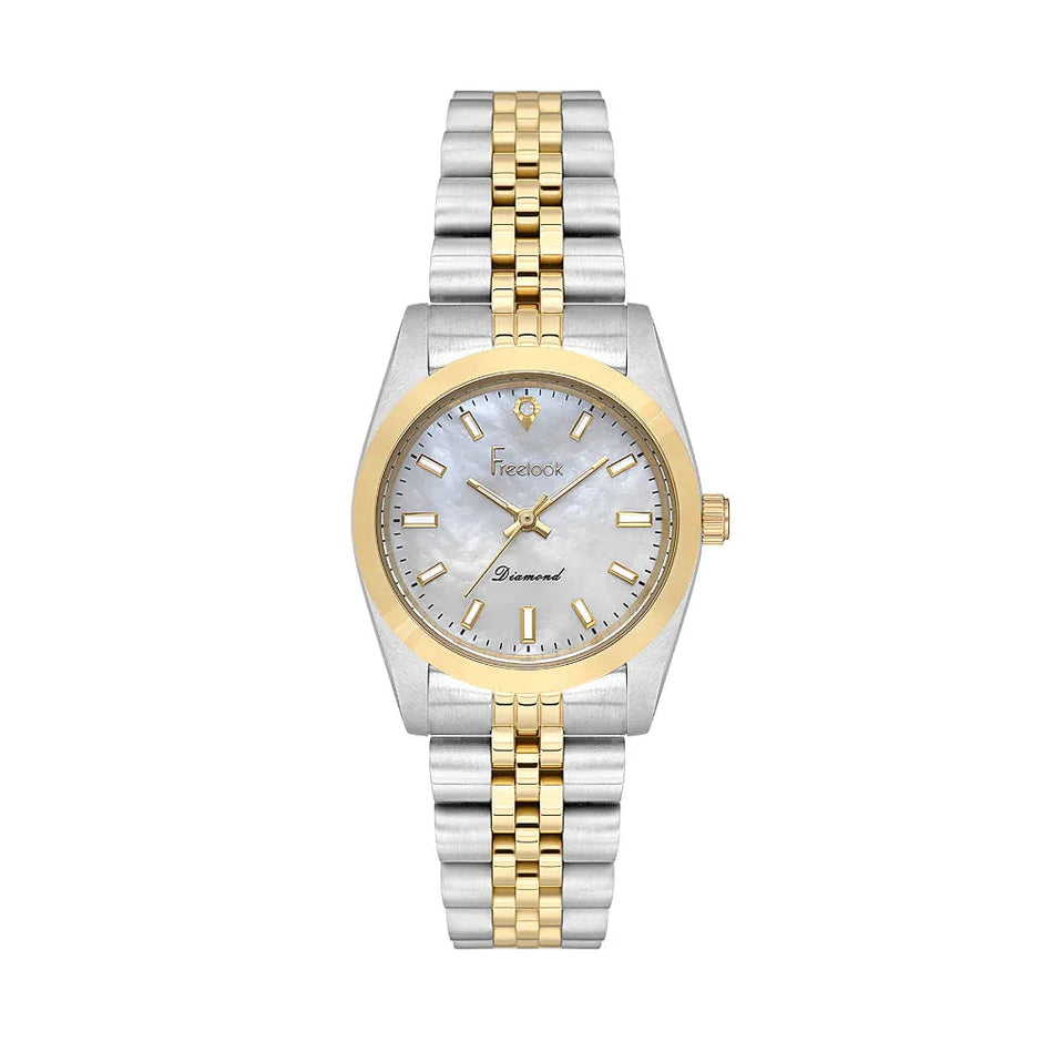 Freelook Naturelle Silver and Gold Stainless Steel Watch for Women FL.4.10004-4 - Daniel Klein Saudi Arabia