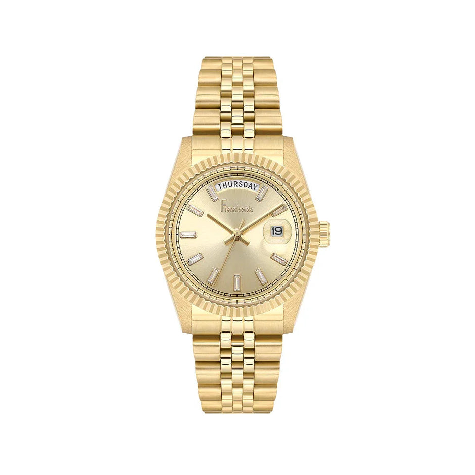 Freelook Jolie Gold Stainless Steel Watch for Women FL.4.10021-3 - Daniel Klein Saudi Arabia