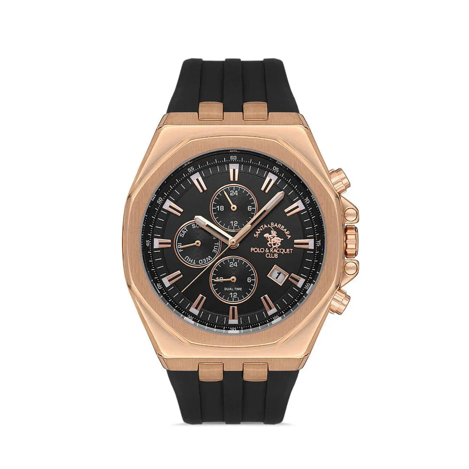 Santa Barbara Polo & Racquet Club Luxury Black Silicone Band Watch for Men SB.1.10432-4 - Daniel Klein Saudi Arabia