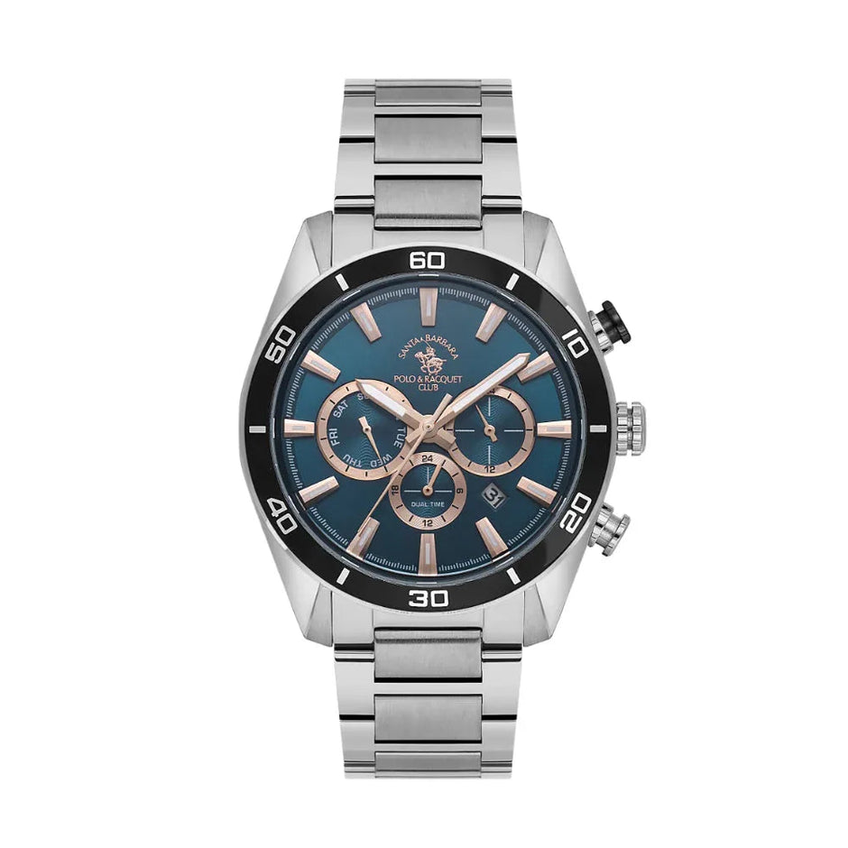 Santa Barbara Polo & Racquet Club Silver Stainless Steel Watch for Men SB.1.10498-7 - Daniel Klein Saudi Arabia