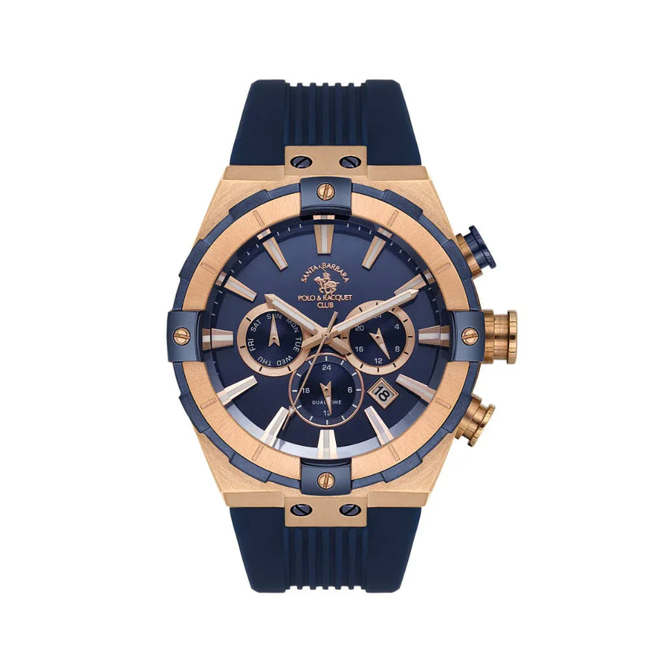 Santa Barbara Polo & Racquet Club Dark Blue Silicone Band Watch for Men SB.1.10510-8 - Daniel Klein Saudi Arabia