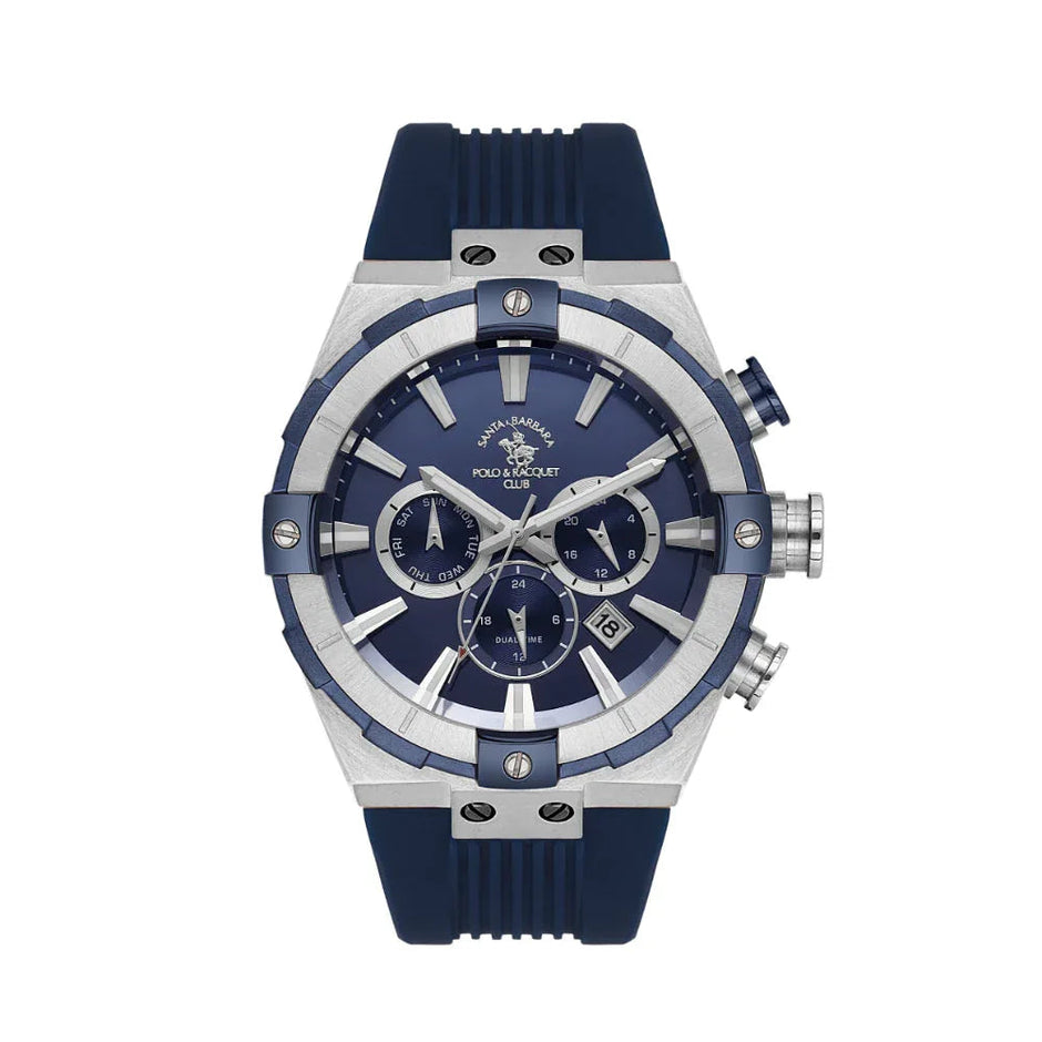Santa Barbara Polo & Racquet Club Dark Blue Silicone Band Watch for Men SB.1.10510-9 - Daniel Klein Saudi Arabia